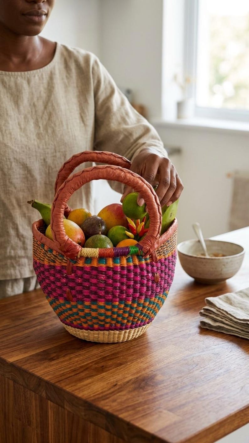 Bolga small shopper basket